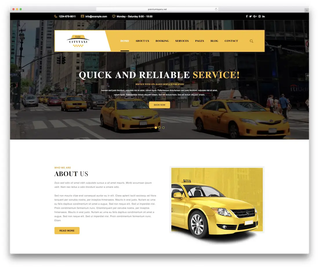 modèle de site Web automobile citytaxi