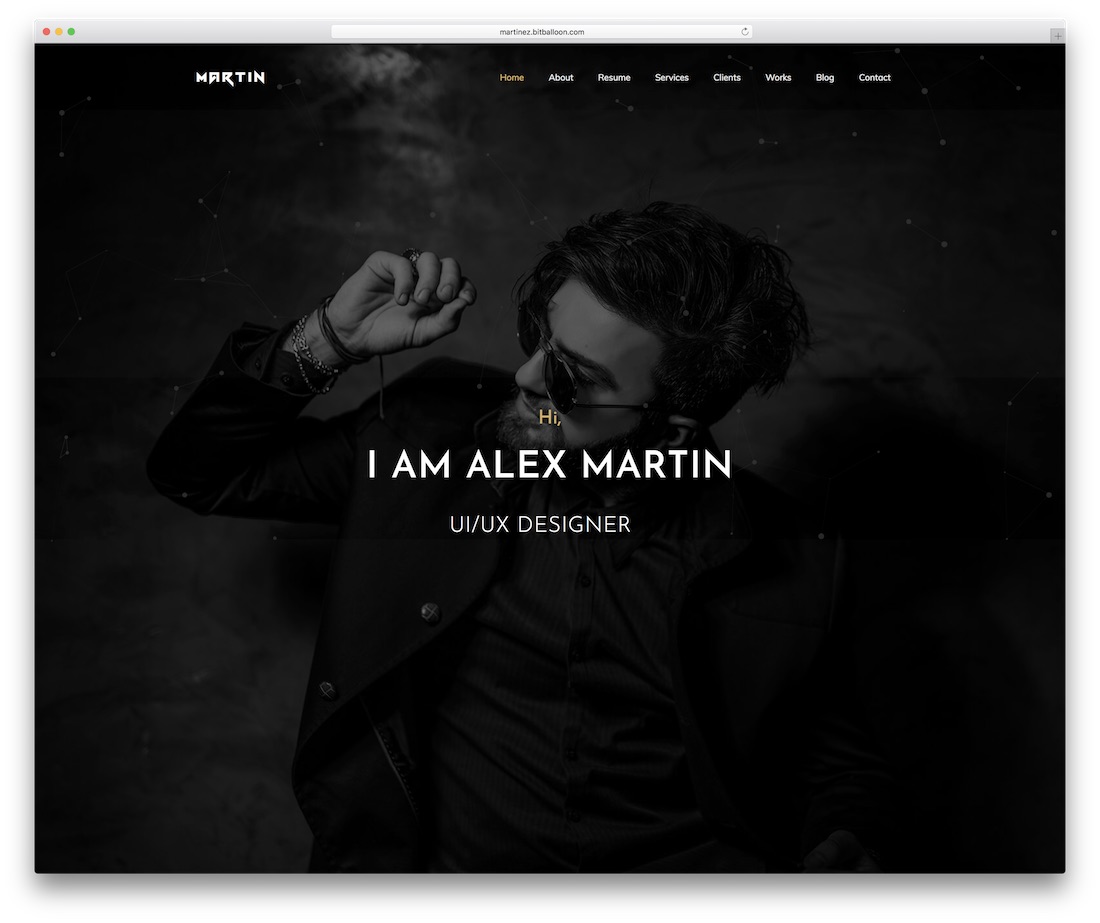 modèle de site web personnel martin