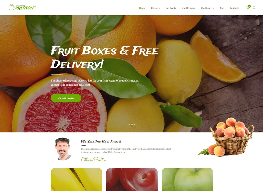 Preston | Fruit Company & Agriculture Biologique Thème WordPress