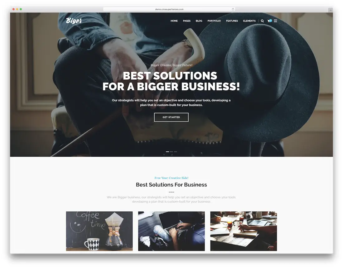 biger one page business theme