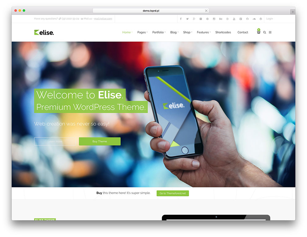 elise - one page business theme