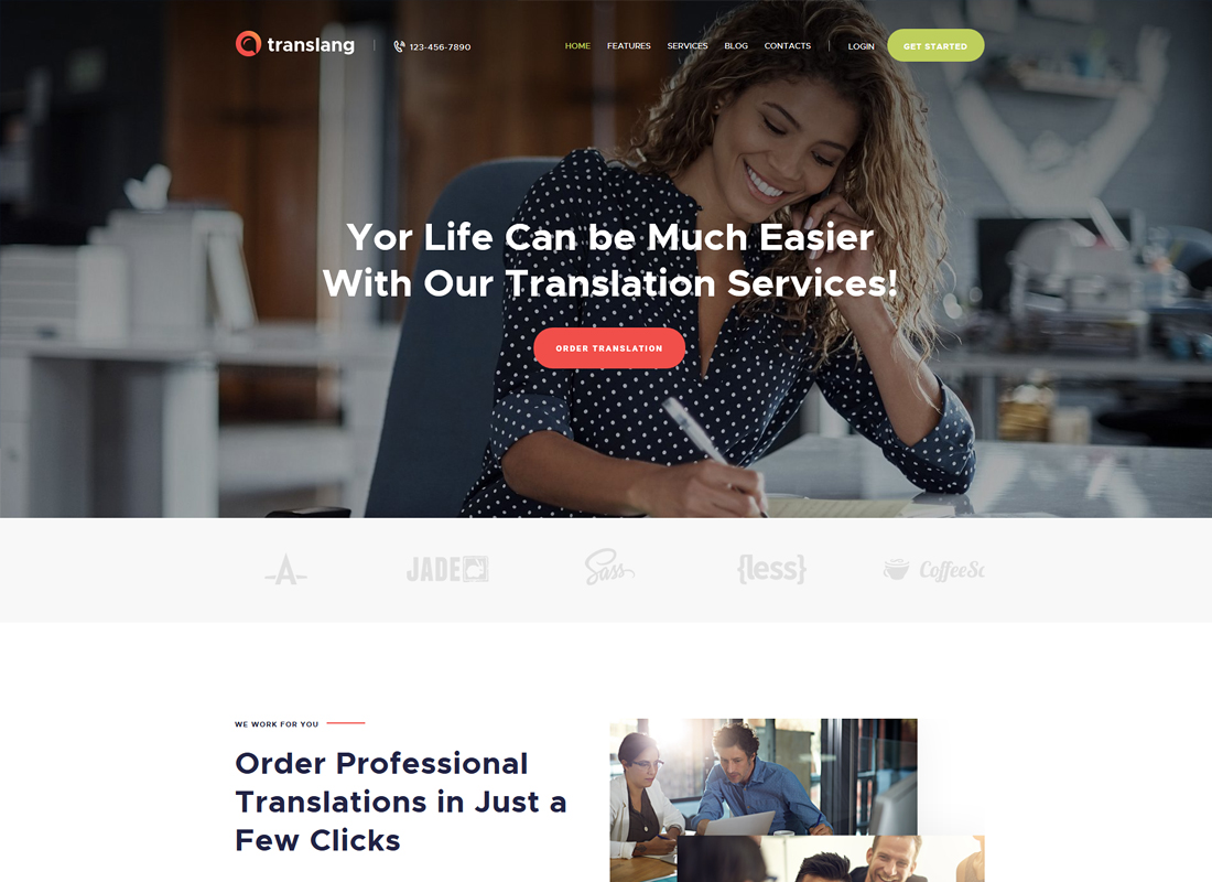 Traduction | Services de traduction et cours de langues Thème WordPress