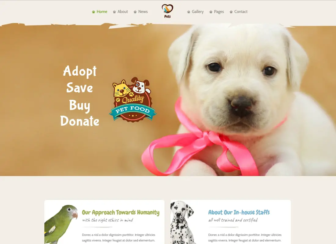 Pet World - Gardien d'animaux et soins vétérinaires Thème WordPress pour animaux de compagnie