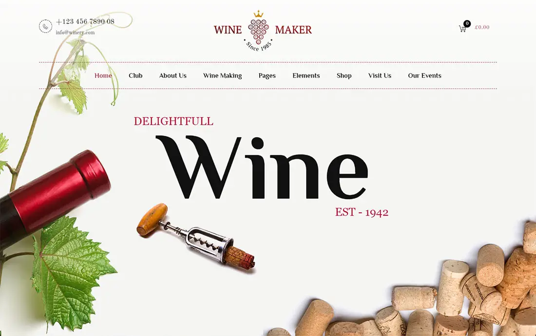 fabricant de vin vigneron thème WordPress