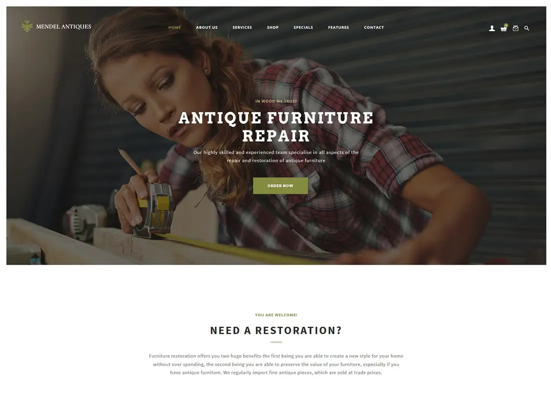 Mendel | Thème WordPress pour la conception et la restauration de meubles