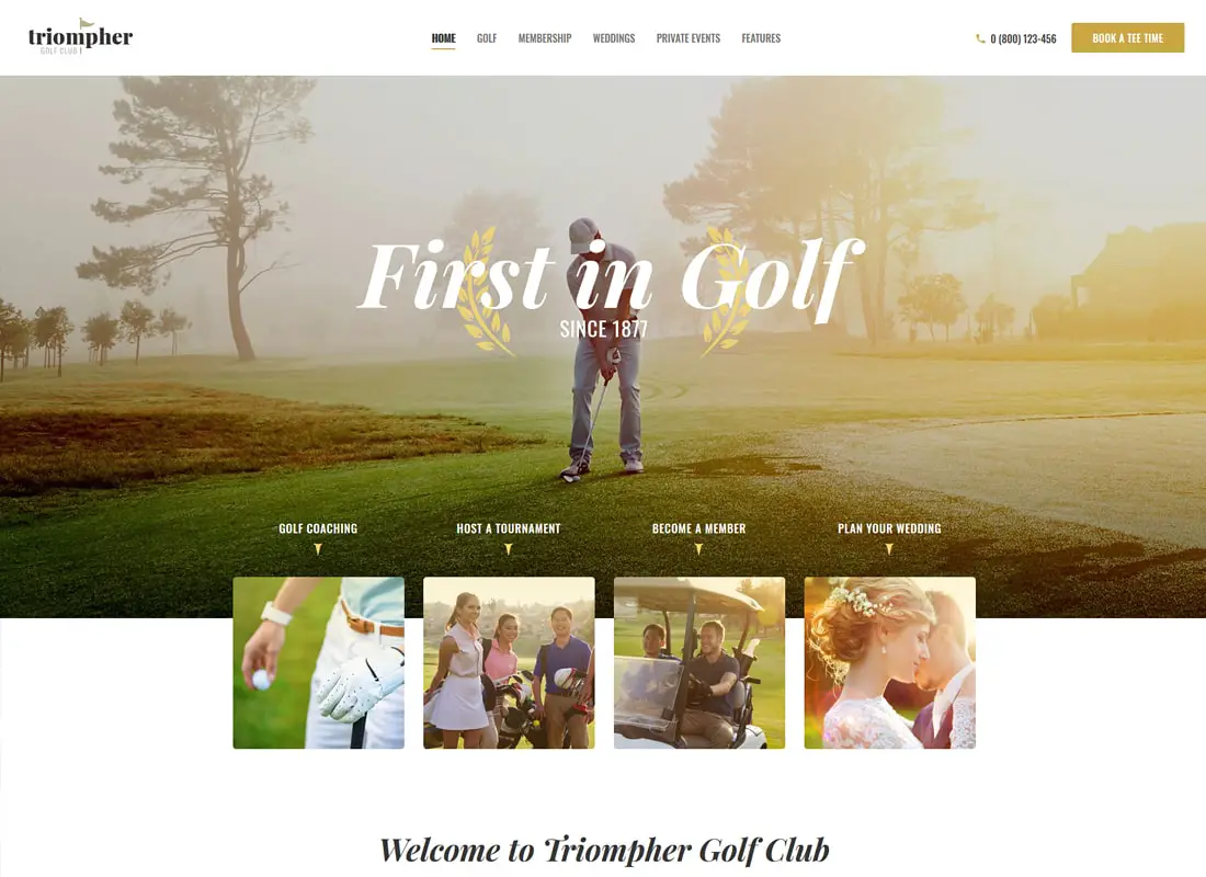 Triompher | Thème WordPress pour club de golf