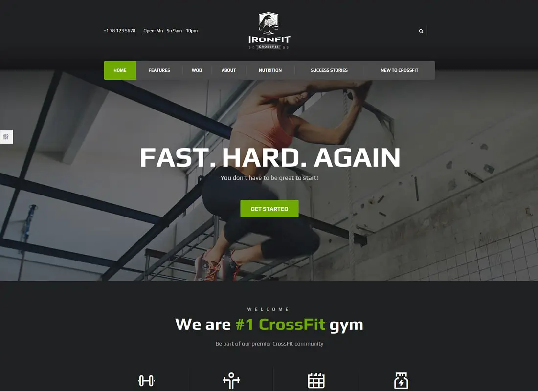 Ironfit - Thème WordPress pour fitness, gymnase et Crossfit