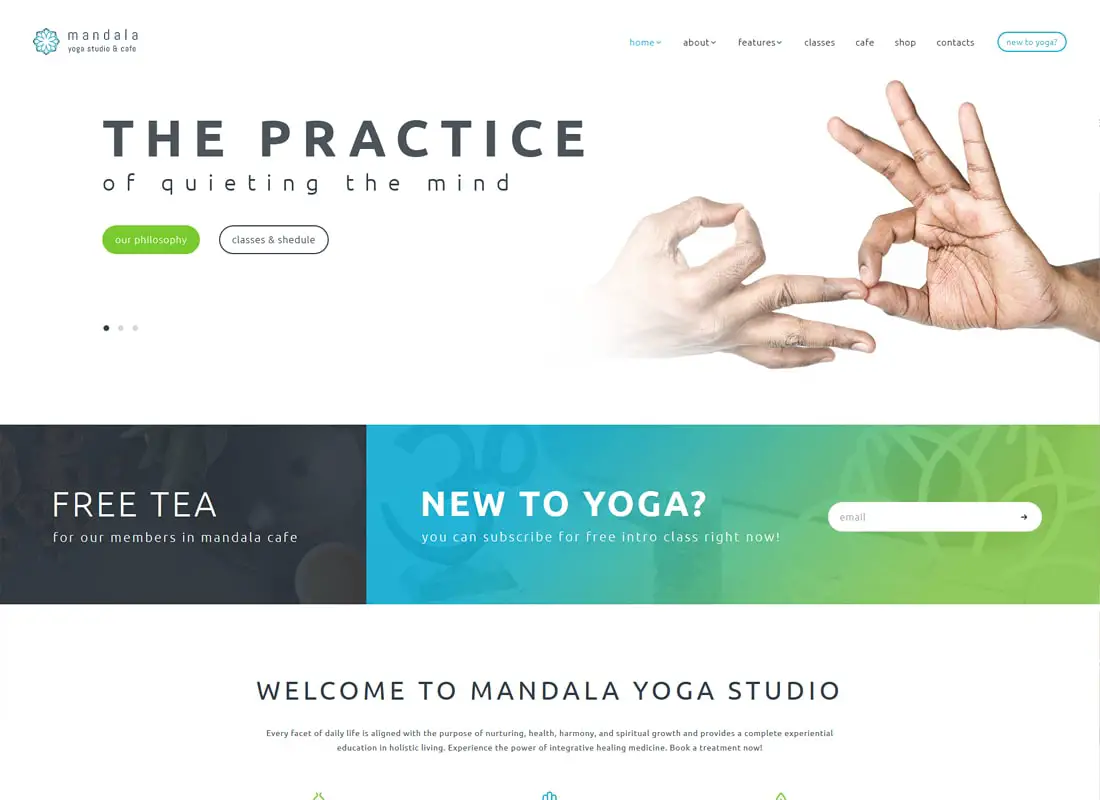 Mandala | Thème WordPress pour studio de yoga et centre de bien-être