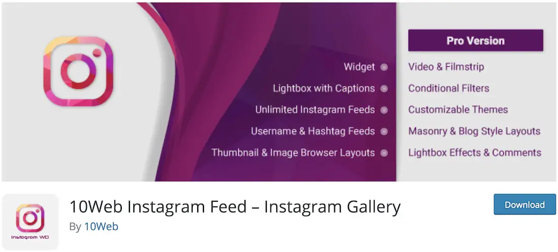 WD Instagram Instagram gratuit plugin