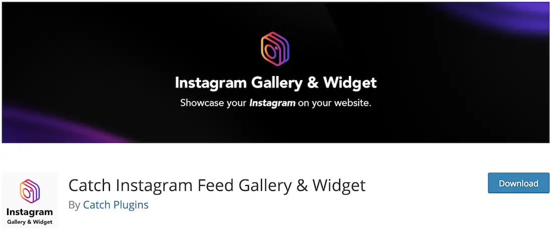 attraper instagram nourrir galerie widget plugin gratuit