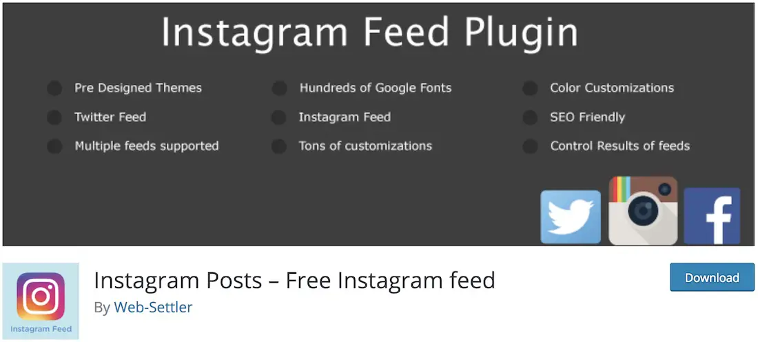 instagram posts plugin gratuit