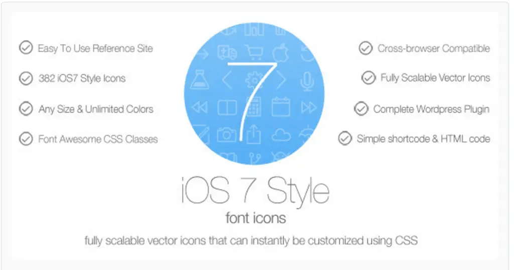 Icônes de polices de style iOS7