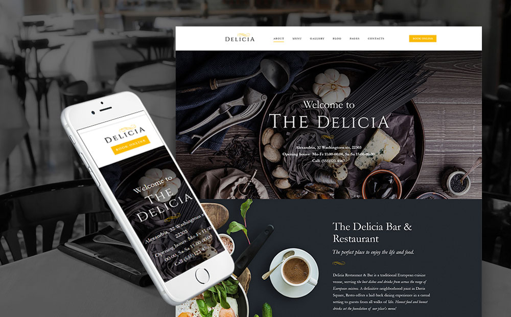 Thème WordPress adaptatif pour restaurant de luxe
