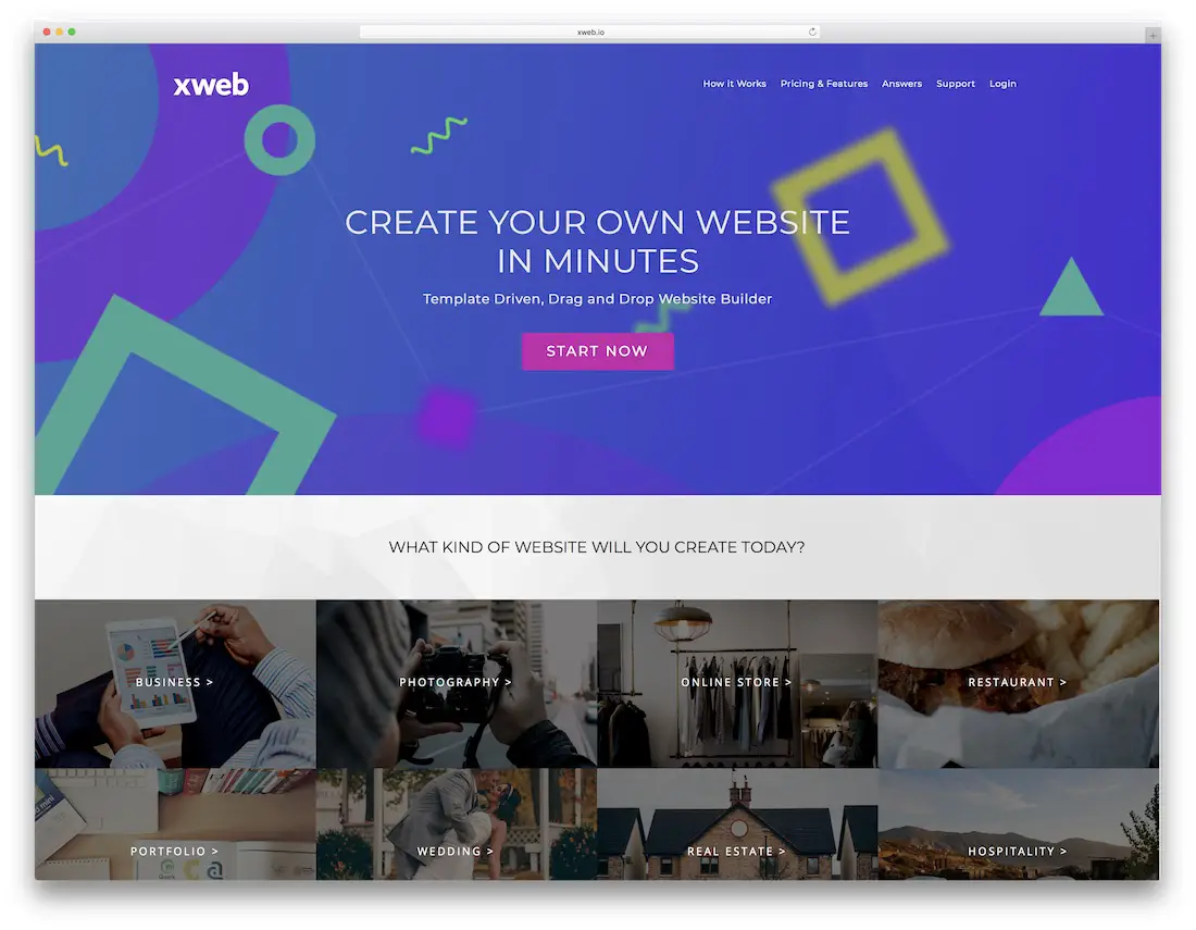 xweb free drag and drop constructeur de site Web