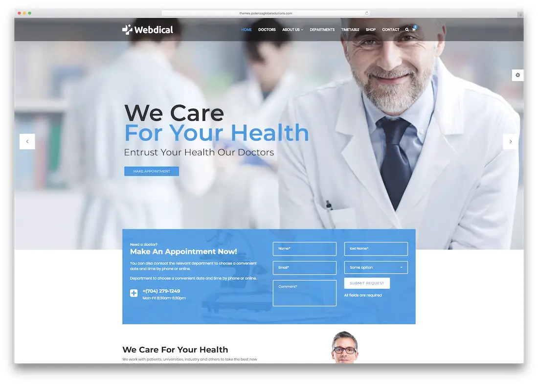 modèle de site web médical webster