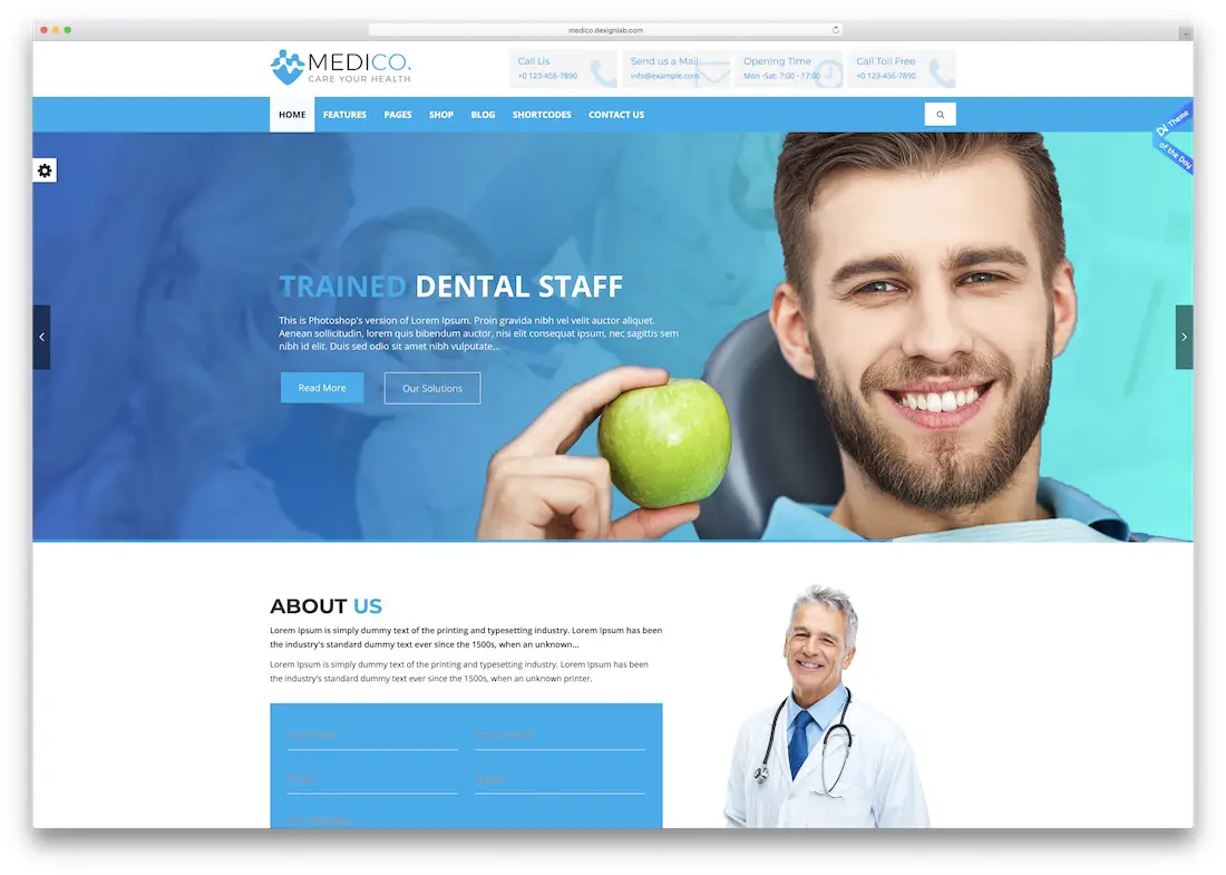modèle de site web médical