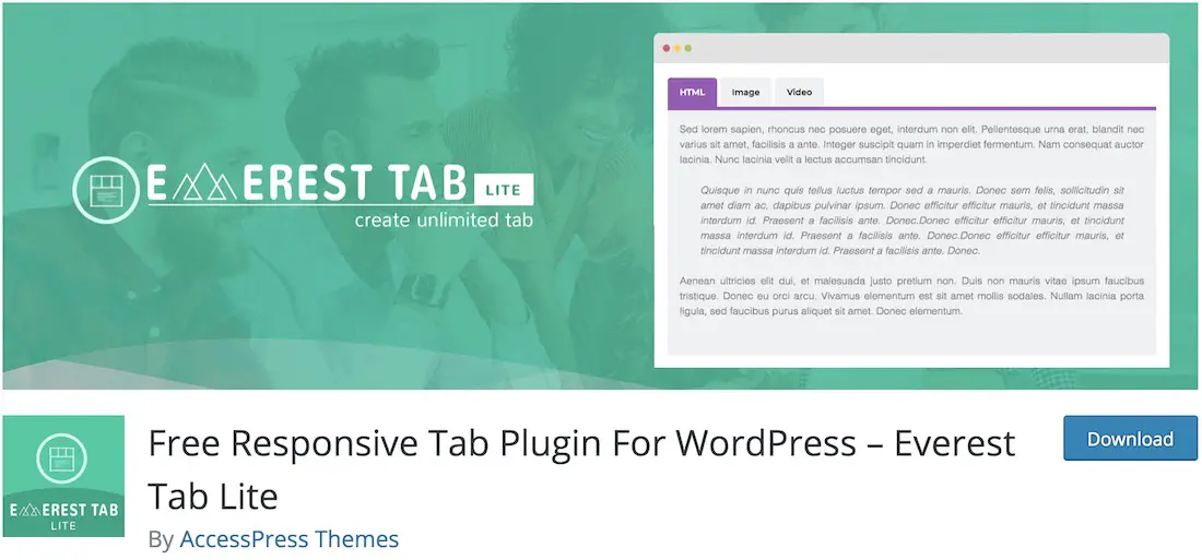 everest tab lite wordpress plugin