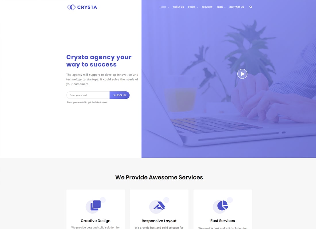 Crysta | Agence de démarrage et thème WordPress SasS Business