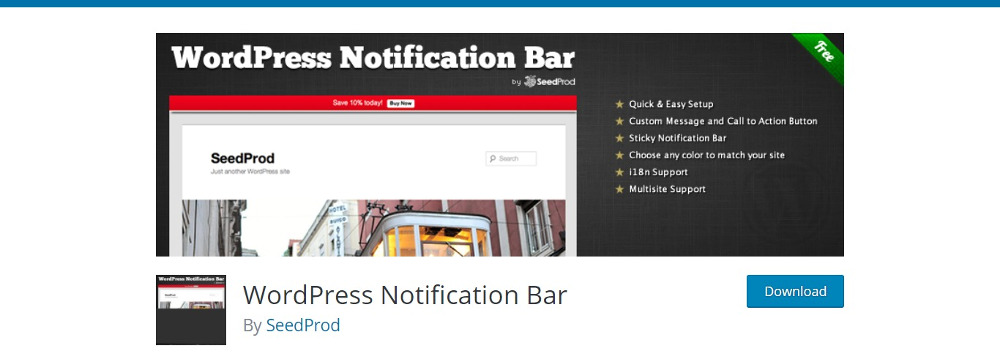 Plugins de notification WordPress: Barre de notification WordPress