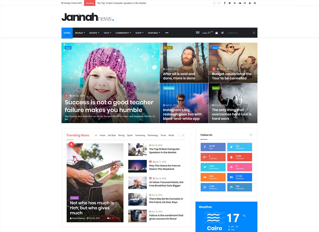 Jannah Nouvelles | Newspaper Magazine Actualités AMP BuddyPress Thème WordPress