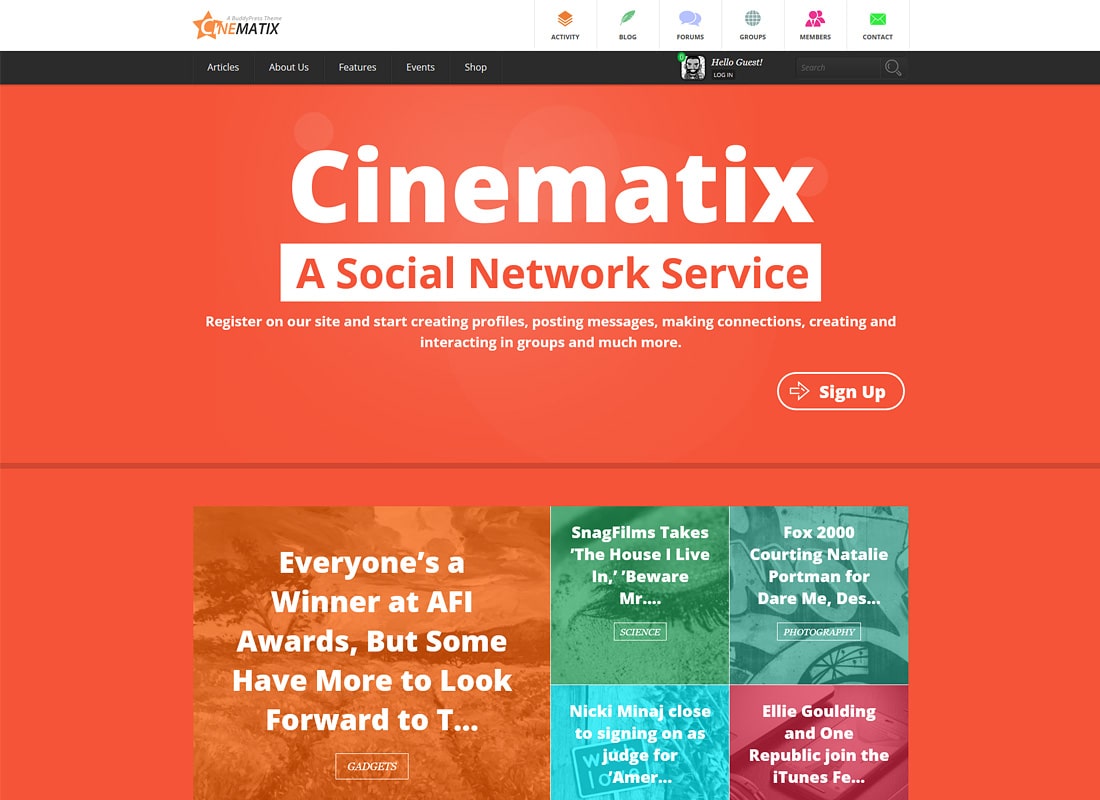 Cinematix | Thème de la communauté BuddyPress