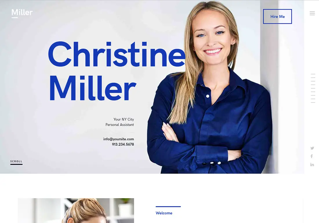 Modèles de site Web d'assistant virtuel Miller