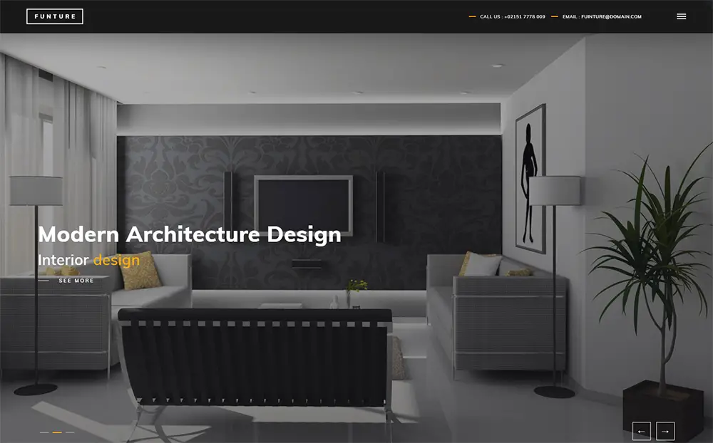 FUNTURE - Modèle de site Web d'architecture interactive