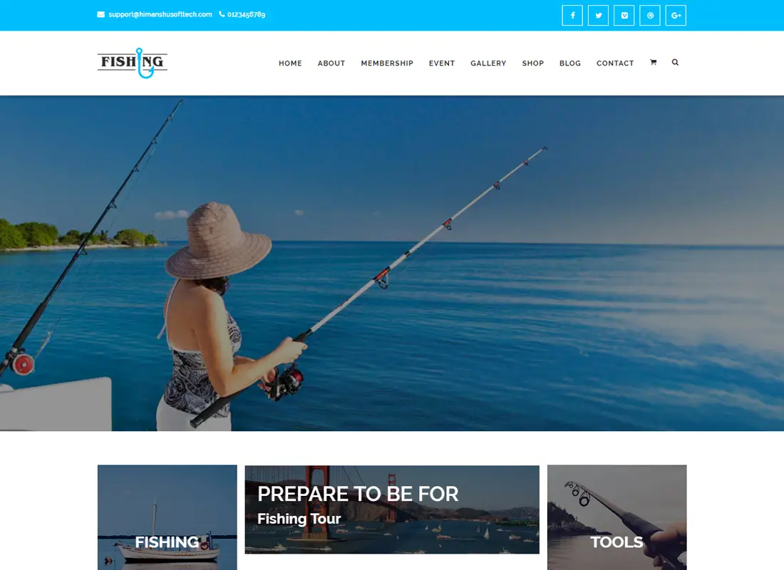 Fishing Yacht Sports nautiques - Thème WordPress pour club de pêche