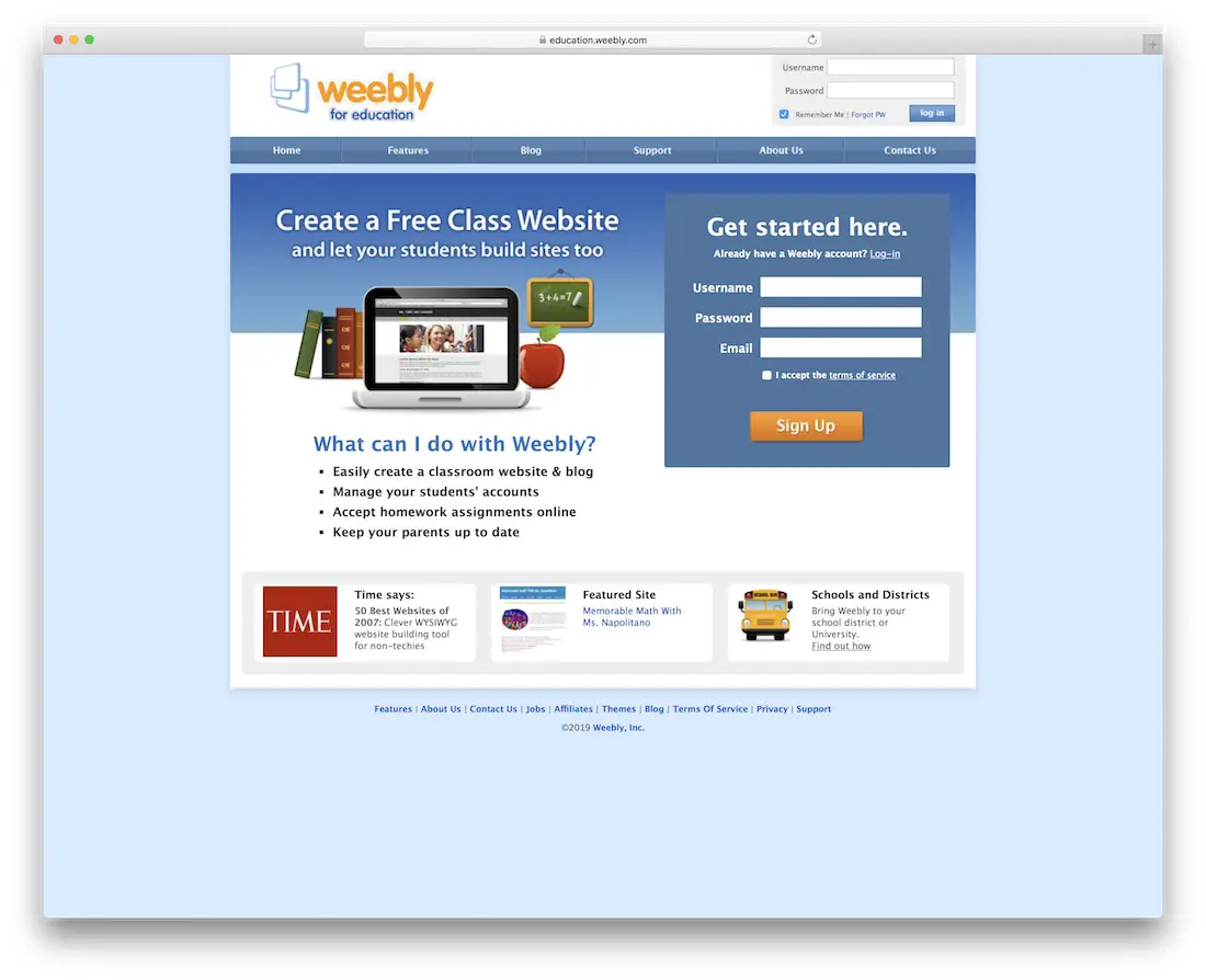 weebly école et constructeur de site web pour enseignants