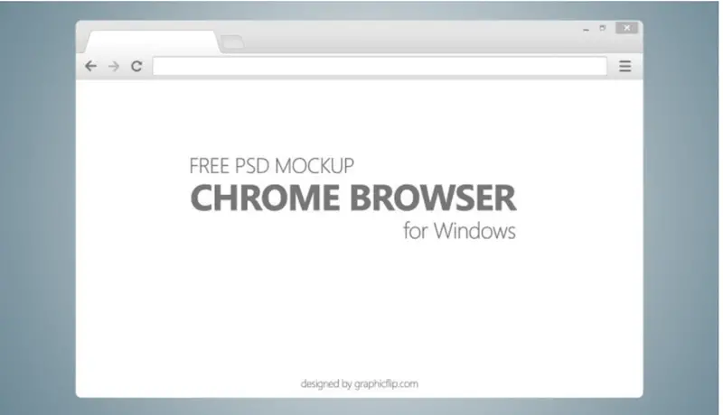 Free PSD Mockup pour le navigateur Chrome sous Windows