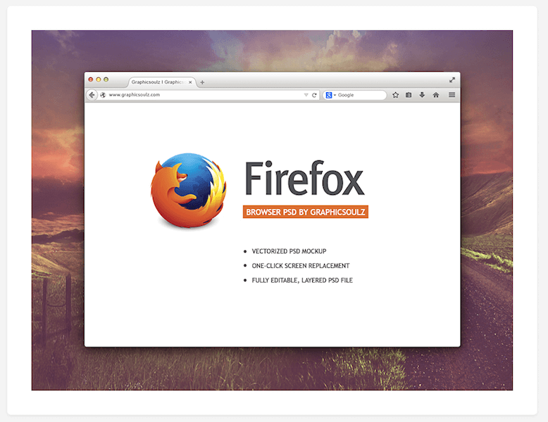 Maquette du navigateur Firefox gratuite
