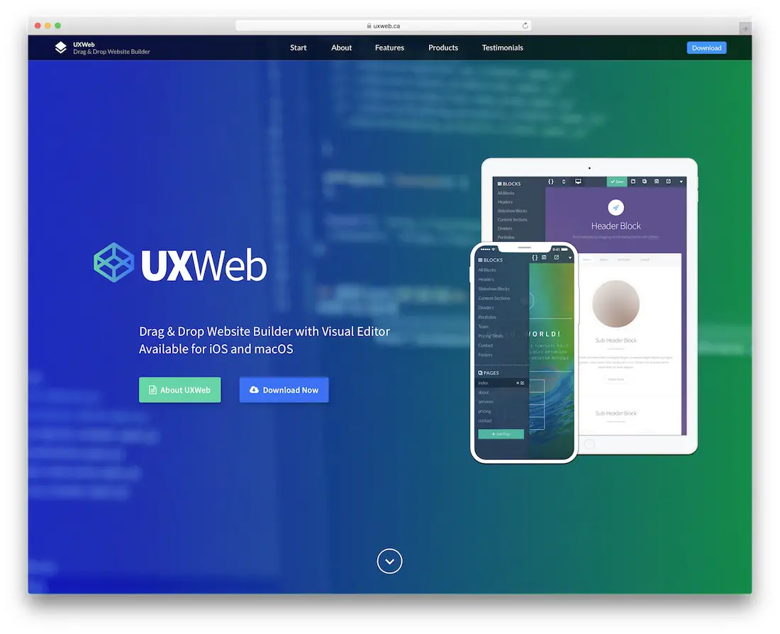 uxweb créateur de site pour mac