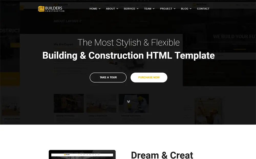 Constructeur - Modèle de site Web HTML pour entreprise de construction