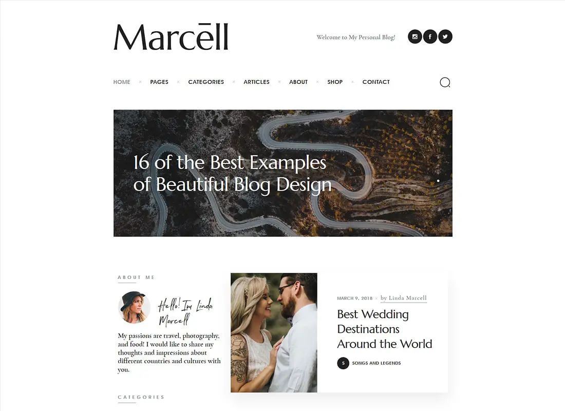 Marcell | 20+ layouts Multi-Concept Blog personnel et thème de WordPress pour magazines