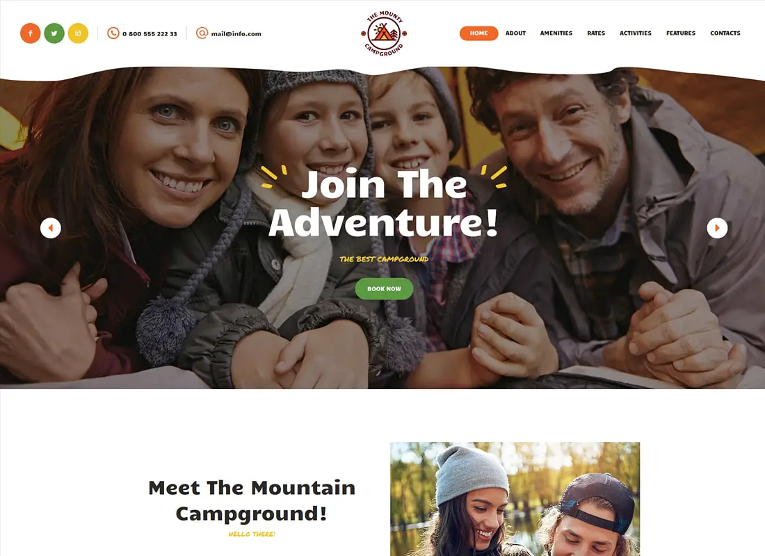 La montagne | Thème WordPress pour terrains de camping et campings