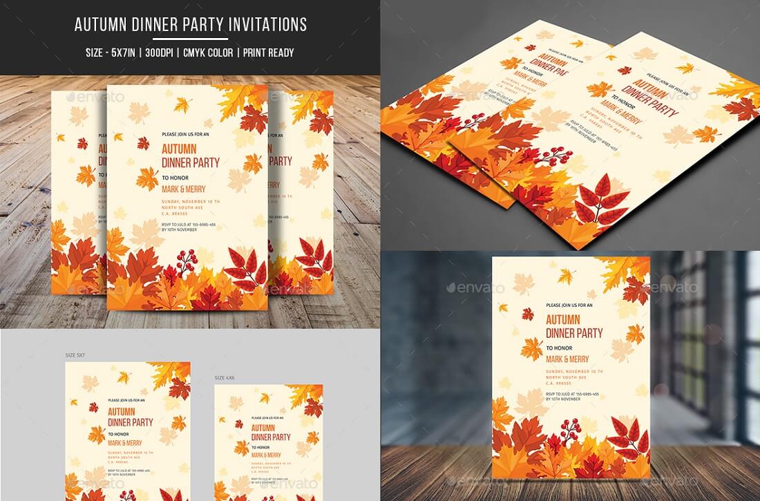 invitations à des dîners d'automne