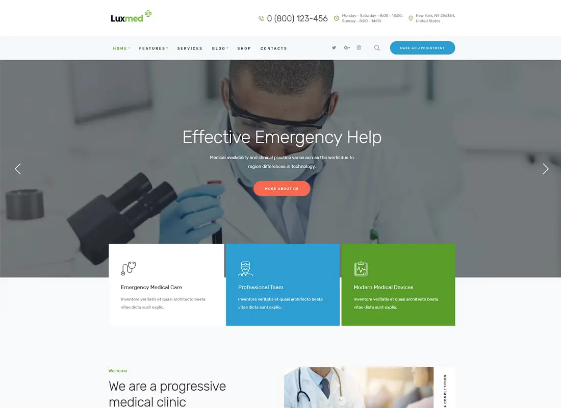 LuxMed | Thème WordPress pour la médecine et la santé