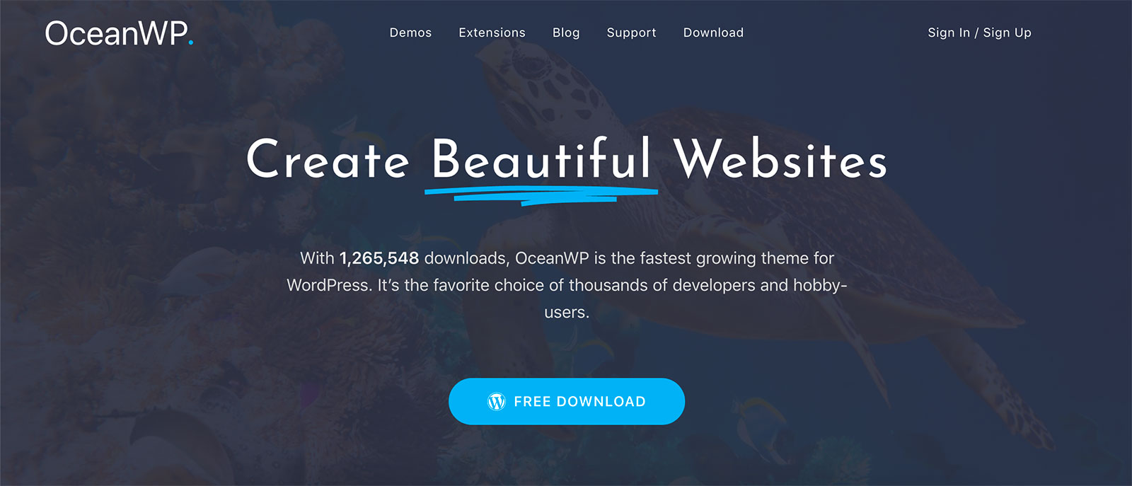 OceanWP WordPress Theme - Page d'accueil