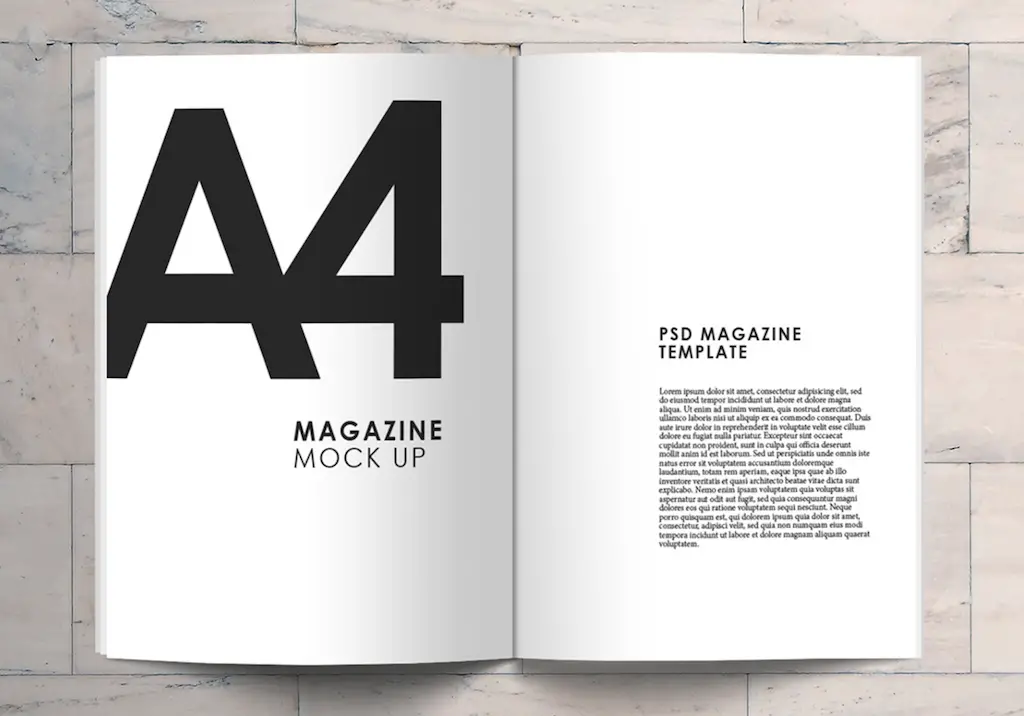 Maquette de magazine A4 pour les concepts de magazine