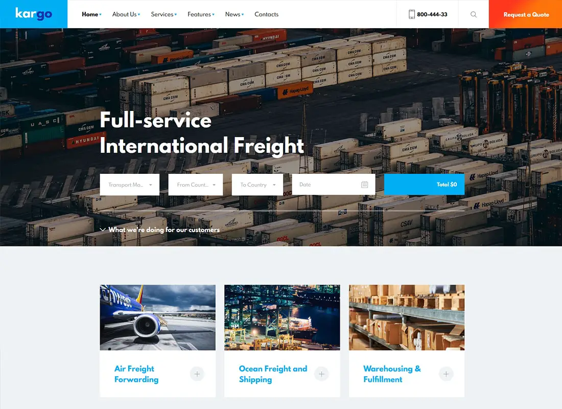 Kargo | Thème WordPress pour la logistique et le transport