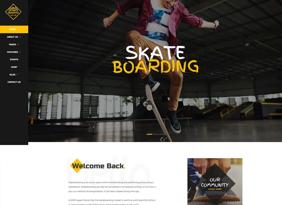 Planche à roulettes | Skateboarding Community & Store Thème WordPress
