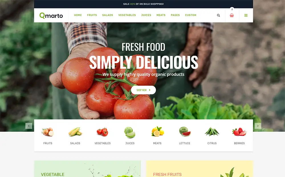 Qmarto - Modèle de site Web HTML5 pour magasin bio