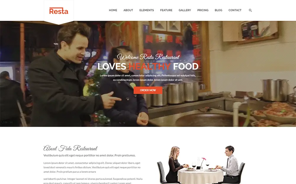 Resta - modèle de site Web de restaurant sensible