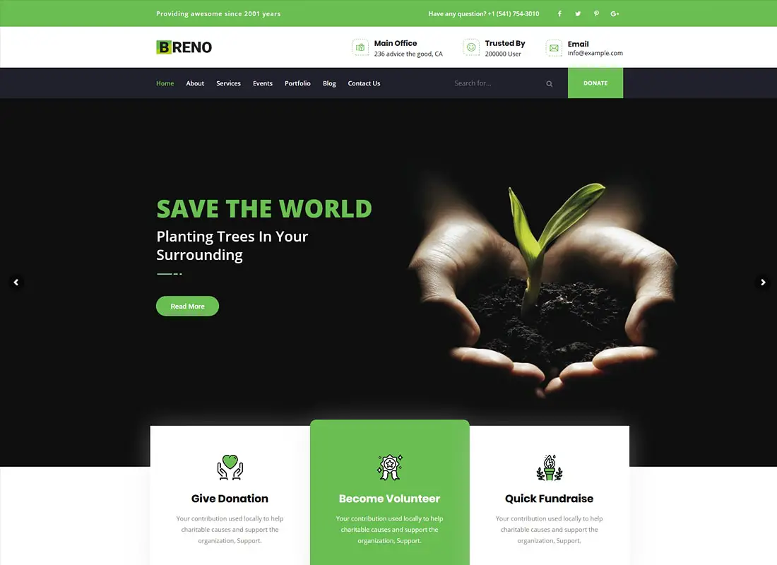 Breno | Thème WordPress sur l'énergie verte