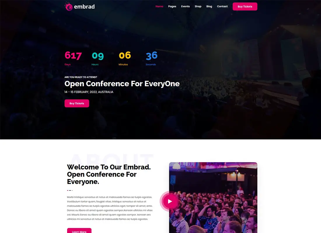 Embrad | Thème WordPress pour événement et conférence
