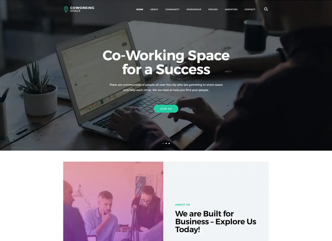 Coworking | Thème WordPress pour bureaux ouverts et espaces créatifs