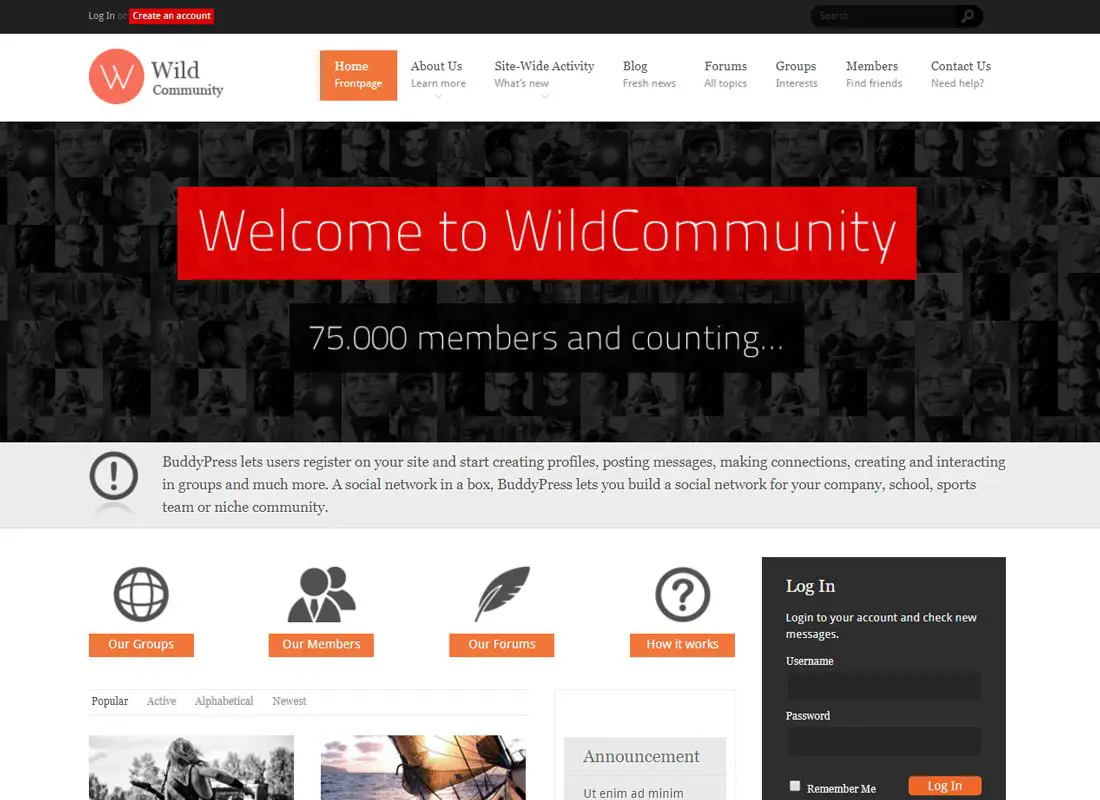 WildCommunity | Thème de la communauté BuddyPress