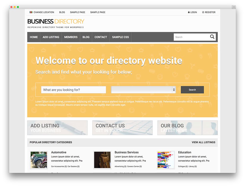 business directory - flat design theme