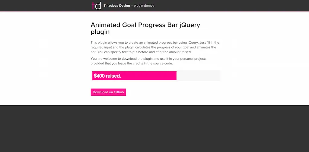 But animéProgress bar jQuery plugin