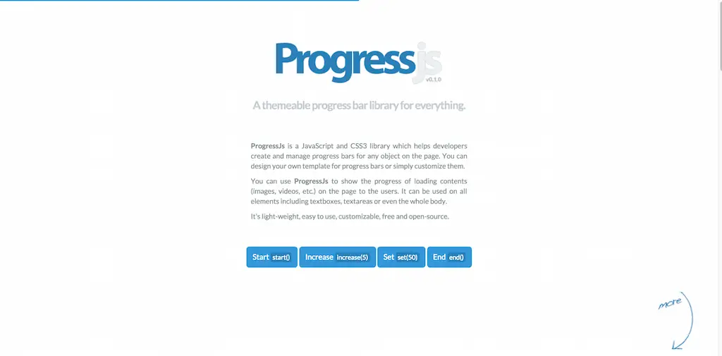 Progress.js Bibliothèque de barres de progression